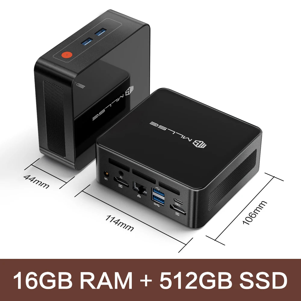 MLLSE G1 Pro Mini PC AMD Ryzen7 5700U DDR4 16GB RAM 512GB SSD WiFi6 BT5.2 Windows 11 Pro Mini Desktop Computer Gaming Work