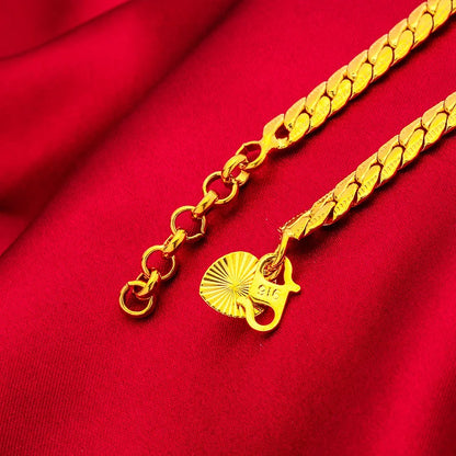 High-quality AU999 gold girls bracelets, fashionable and elegant jewelry 24K real gold anklet set