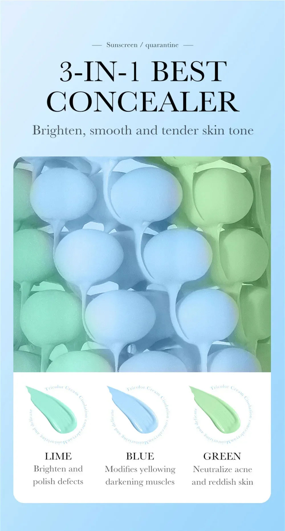 SPF50+ Makeup Primer Moisturizing Isolation Cream Invisible Pores Facial Base Brighten Correcting Skin Tone Refreshing Cosmetics