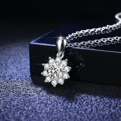 100% Real D Color 1 Carat Moissanite Pendant Necklace GRA Certificate for Women Wedding Bridal S925 Sterling Silver Fine Jewelry