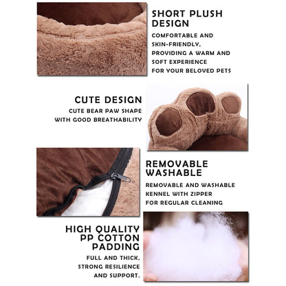 Super Soft Pet Nest for Large Medium Small Dogs Cats in All Seasons Removable Water Washing Dog Kennel Bear Paw Safety Pets Pad
