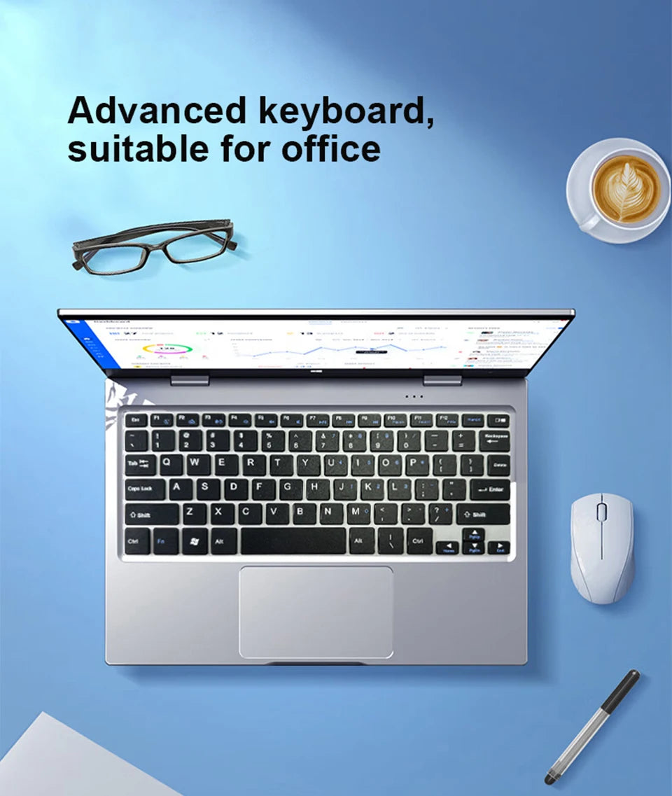 11.6" Portable 2-in-1 Mini Laptop - Intel N4020 8GB RAM Windows 11 Pro Touchscreen Tablet PC