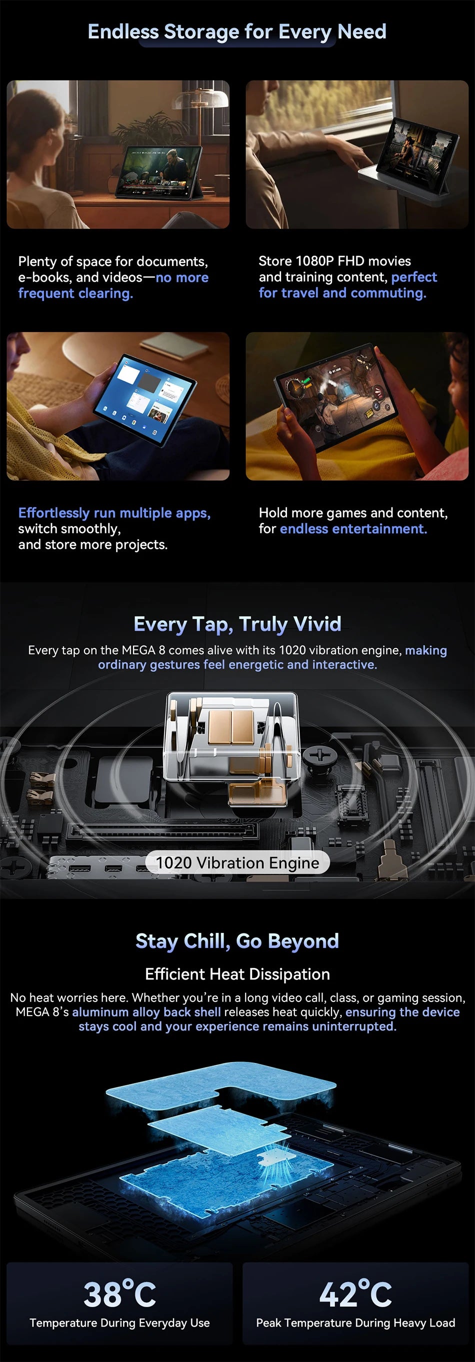 Blackview MEGA 8 Tablet - 13" FHD+ 90Hz Display Android 15 11000mAh 50MP Camera 4G Pad PC