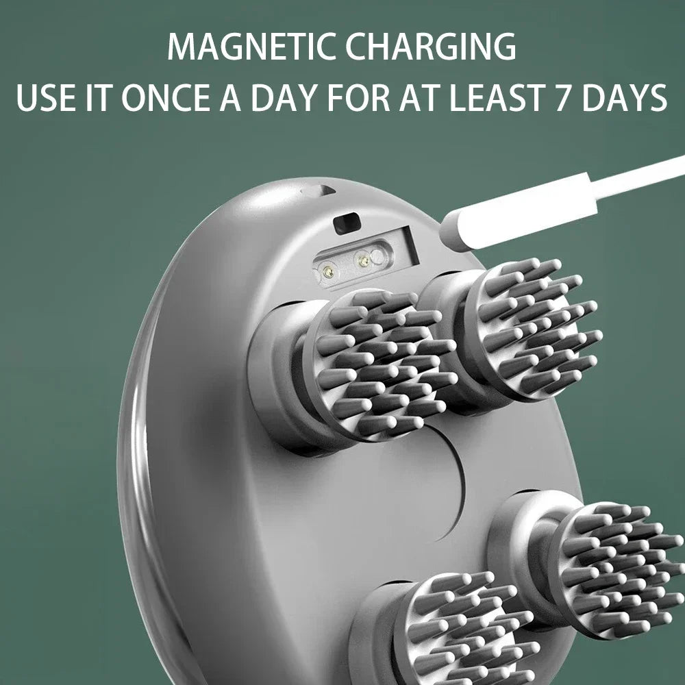 3D Electric Head Massager for Cats Dogs Pets Scalp Massager Rechargeable Body Relax Massager Promote Hair Growth Pet Supplies