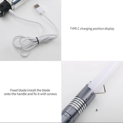 RGB Metal Lightsaber Dueling Smooth Swing Laser Sword Sabre De Luz 16 Color Changing 16 Sounds FOC Rave Flashing Toy