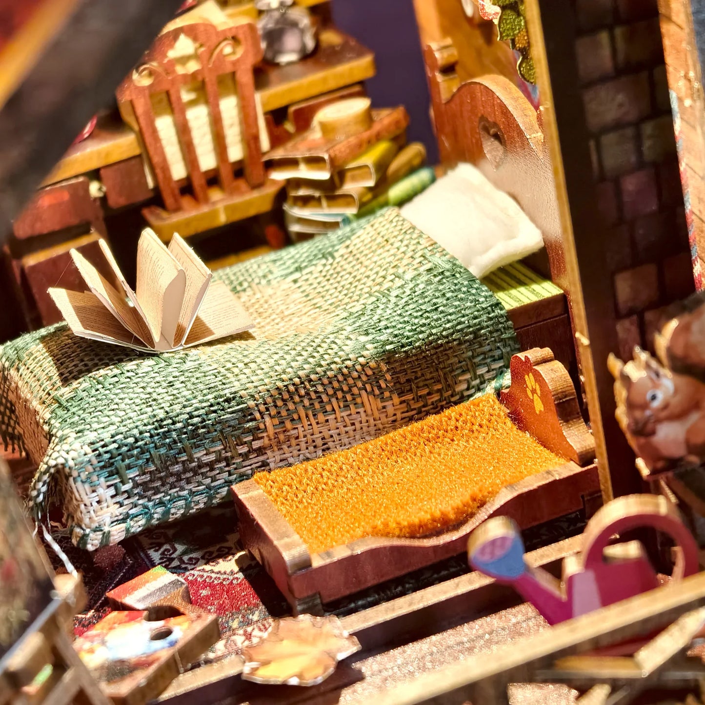 DIY Book Nook Kit Thanksgiving 3D Wooden Puzzle Home Decoration For Bookshelf Miniature Insert Magic Book House Stand Bookshelf