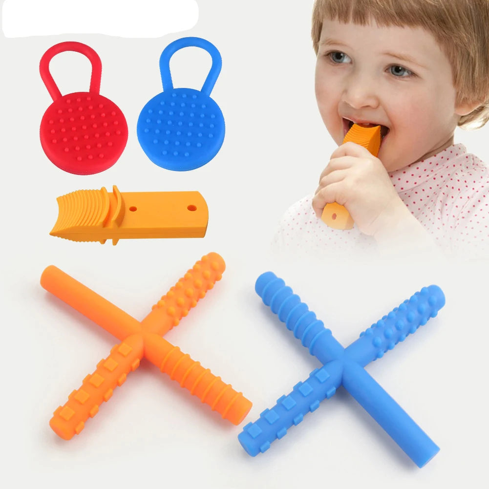 Kids Silicone Chewing Tubes – Speech Therapy & Autism Sensory Chew Toy Set