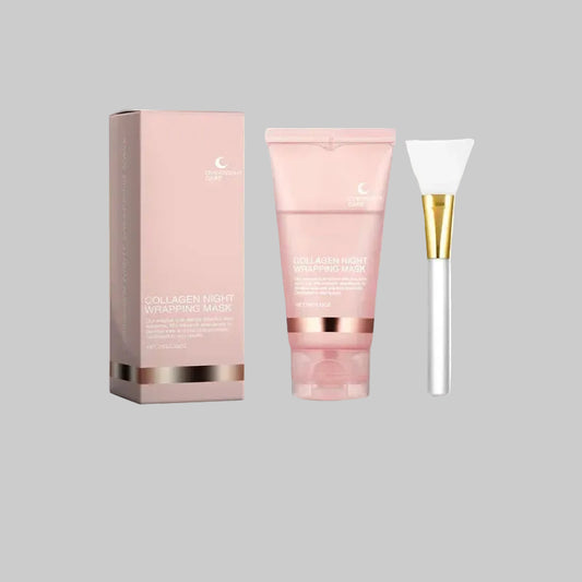 Collagen night whitening mask packaging with applicator