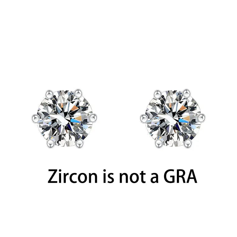 TEN CARATS 0.5ct-3ct D Color Certified Moissanite Stud Earrings Lab Created Diamond 925 Sterling Silver  Wedding