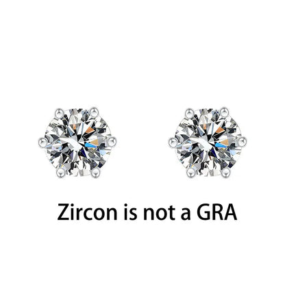 TEN CARATS 0.5ct-3ct D Color Certified Moissanite Stud Earrings Lab Created Diamond 925 Sterling Silver  Wedding