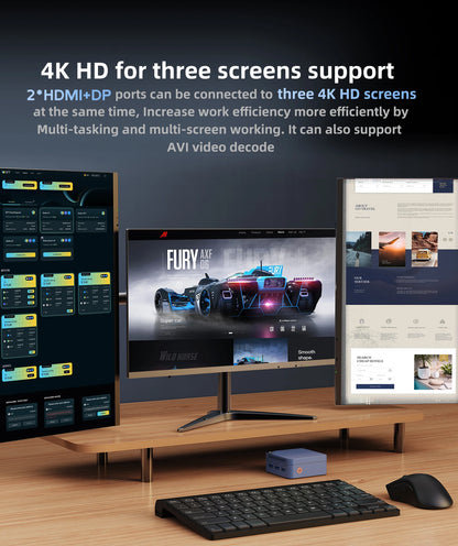 SOYO M4 Mini Mini PC Intel Twin Lake N150 CPU Mini Gaming Computer 12GB DDR5 512GB RAM Windows 11 Pro WiFi5 BT5.2 Type-C USB3.2