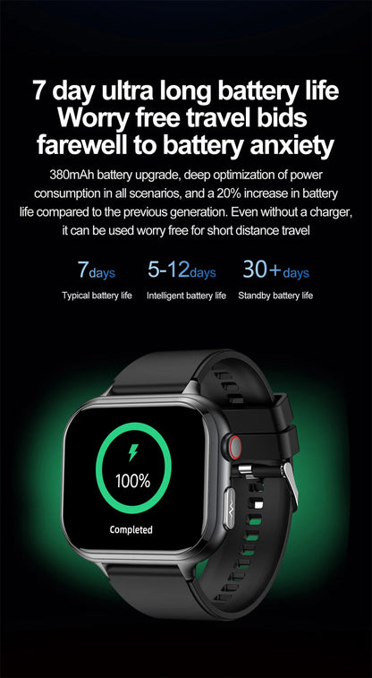 2025 Medical Grade ECG+PPG Smart Watch – Blood Sugar & Health Monitor