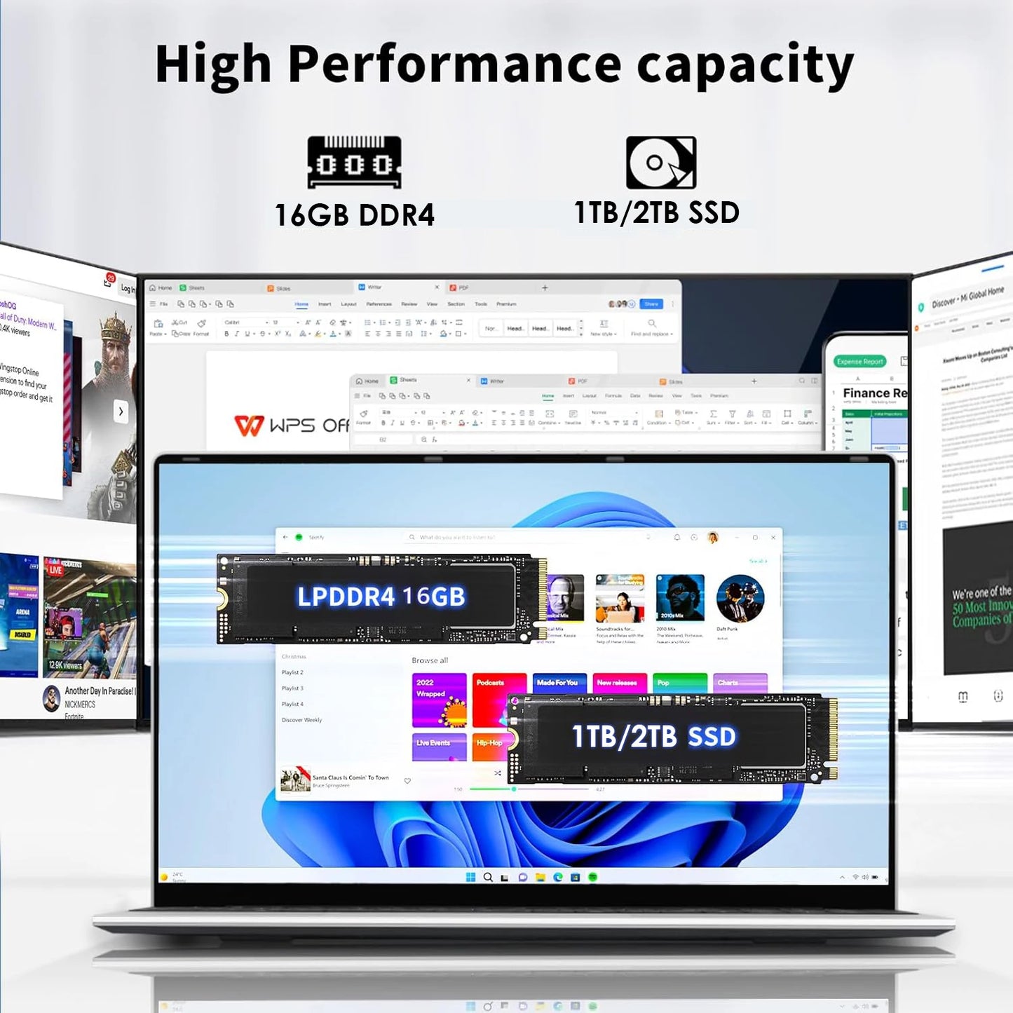 Xiaman 15.6" Gaming Laptop - Intel Celeron N5095 16GB DDR4 1TB SSD Windows 11 1080P