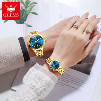 OLEVS 3650 Men Ladies Watch Original Luxury Quartz Watch Waterproof Luminous calendar Stainless Steel Men's brand watches