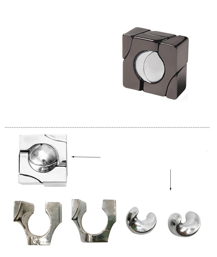 Creative IQ Metal Brain Teaser Puzzle – Magic Baffling Game Toy for Kids & Adults