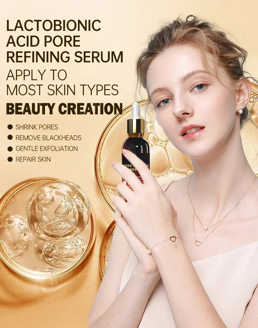 Pore Minimizing Serum Acid Shrink Pores Removing Large Pores Blackheads face Moisturizing Brightning Skin Care Essence Oil
