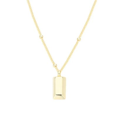 New Simple Small Golden Nugget Metal Texture Pendant Necklace for Women Fashionable Daily Accessory Party Jewelry Birthday Gifts