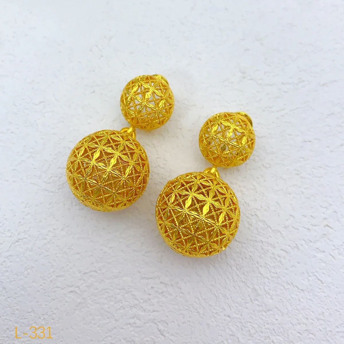 Dubai Ball 24K Gold Plated Jewelry Set – Necklace & Earrings for Women