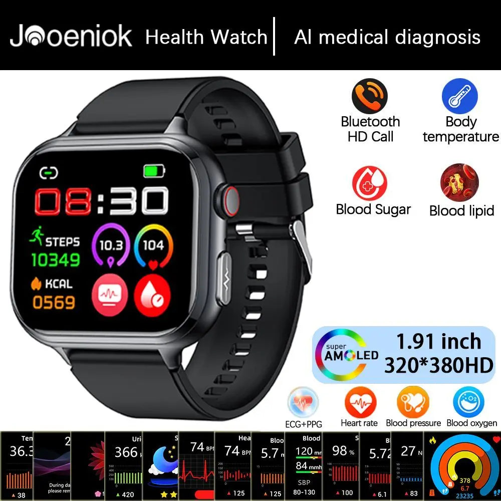 2025 Medical Grade ECG+PPG Smart Watch – Blood Sugar & Health Monitor