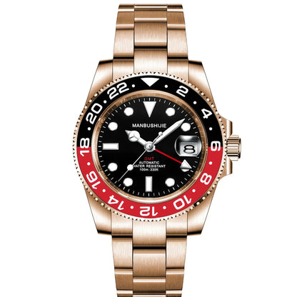CUSTOM NH34 GMT Stainless Steel Sapphire Glass Watches reloj Waterproof Watch for man Automatic Movement Mechanical Men's Watch