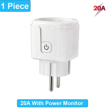 Smart Plug WiFi Socket EU 16A/20A Power Monitor Timing Function Tuya SmartLife APP Control Work with Alexa Google Home Alice