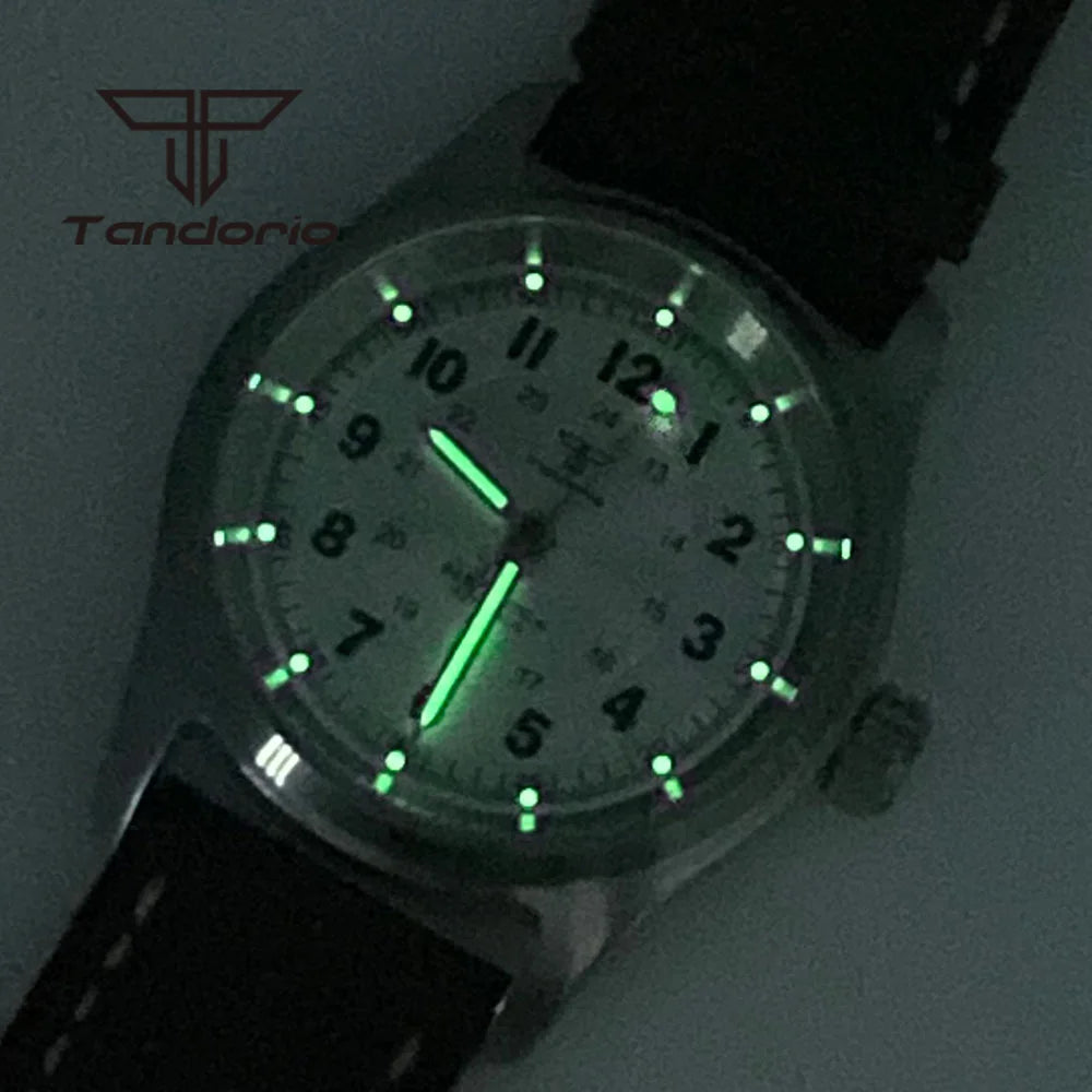 Tandorio 36mm Fashion 20BAR Automatic Dive Pilot Watch for Men Ladies NH35/PT5000/Miyota8215 Movt Sapphire Wristwatch Green Lume