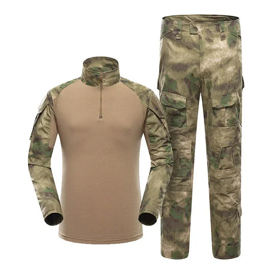 Camouflage tactical shirt and trousers outdoor clothing set