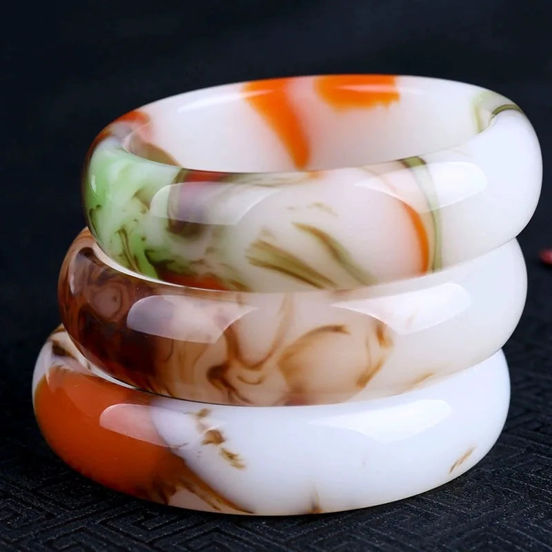 Wholesale Outer Mongolia Material Red Jasper Jade Bracelet Agate Color Bracelet Glass Bracelet Women's Jade Bracelet