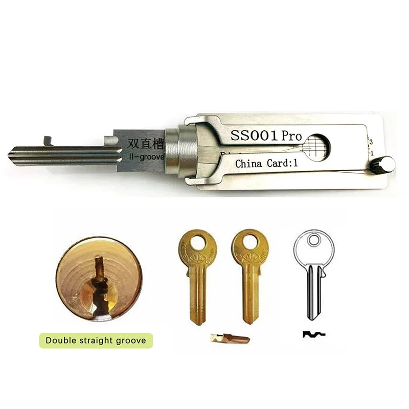 SS001Pro 2 In 1 Lock Key Precision Hook And Pick Set Pick-up Kits Maintenance Repair Tool Door Lock Unlocking Engineering
