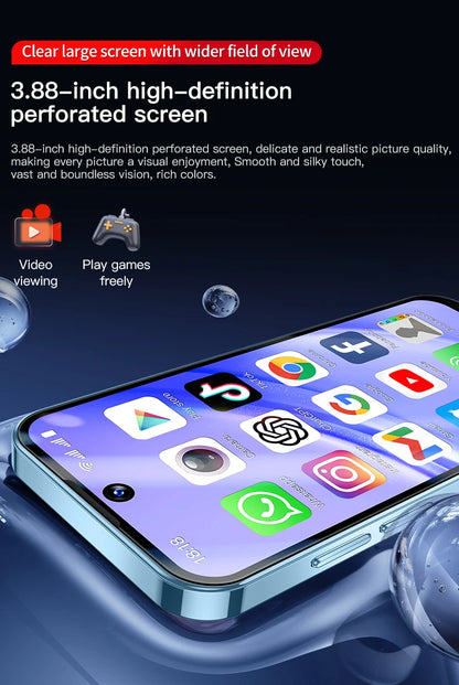 2025 NEW mini Android Smartphone 3.88" HD Display,4G LTE/3G WCDMA,4GB+128GB/2GB+16GB,2000mAh Battery Small Mobile Phone Unlocked