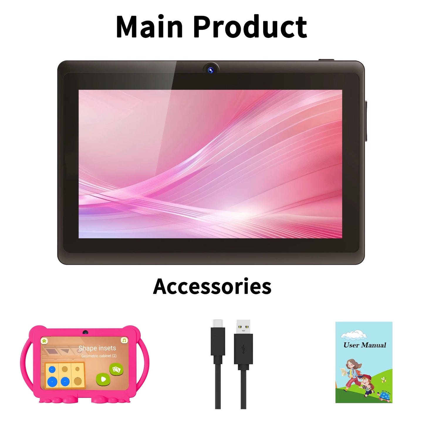 Relndoo 7 Inch Kid Tablet Android 13, 6GB(3+3 expanded) RAM 32GB ROM, WiFi, Dual Camera, IPS Screen, Kids Game Learning Tablets