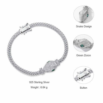 ALLNOEL 100% 925 Silver Bracelet For Women Hollow Leopard Head Panther Snake New Year Gifts Hip Hop Animal Jewelry Wholesale