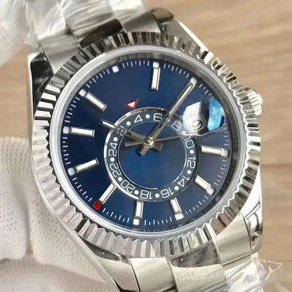 Men Watches Waterproof Dual Time Zone Luxury 904L Stainless Steel Watches Automatic Mechanical Sweep Movement Male Wristwatches