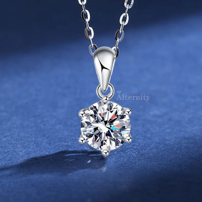100% Real D Color 1 Carat Moissanite Pendant Necklace GRA Certificate for Women Wedding Bridal S925 Sterling Silver Fine Jewelry