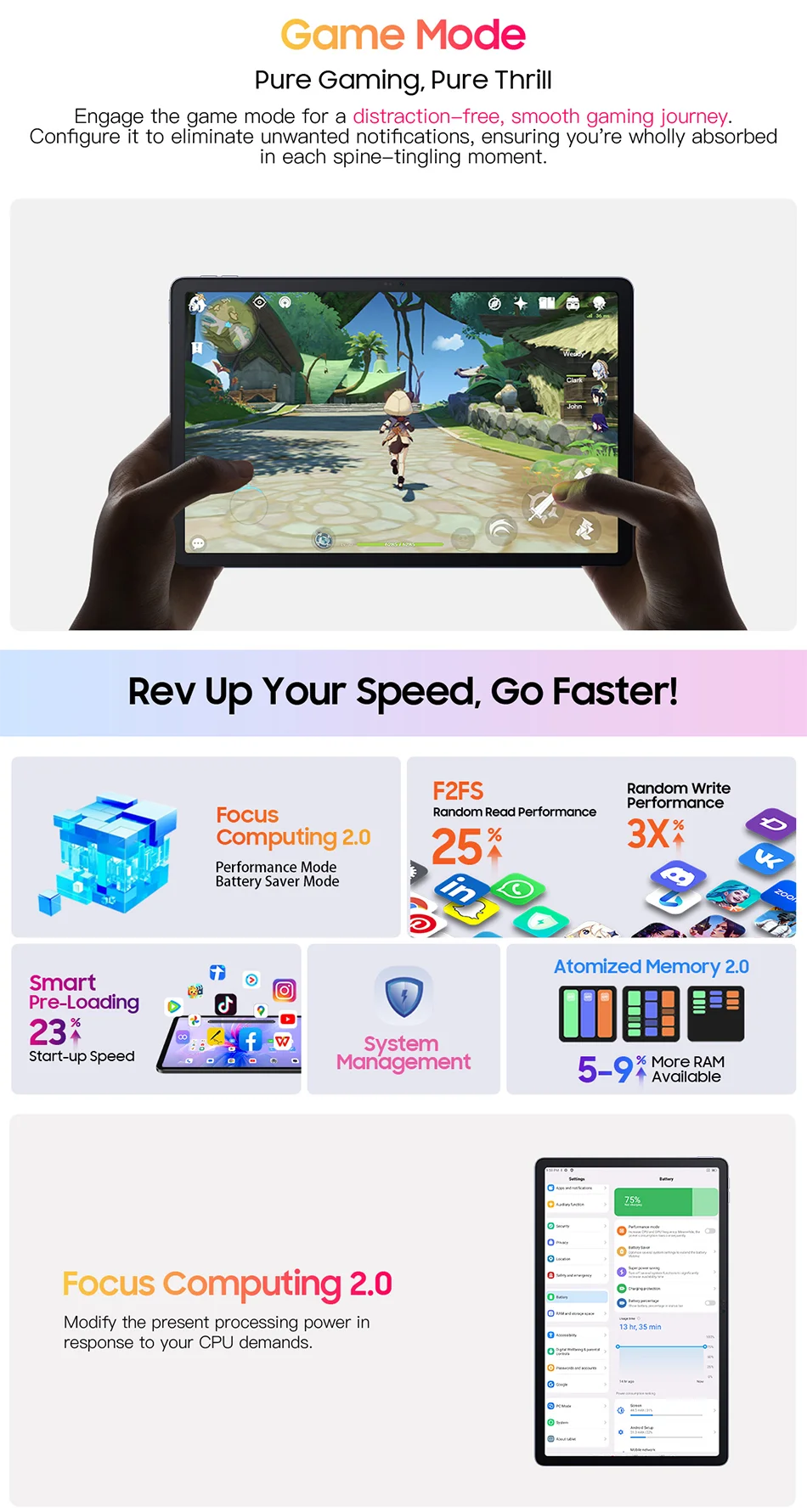 Blackview MEGA 1 Tablet - 11.5" 2.4K 120Hz Display 8GB 256GB 50MP+13MP Camera 8800mAh 33W Fast Charging