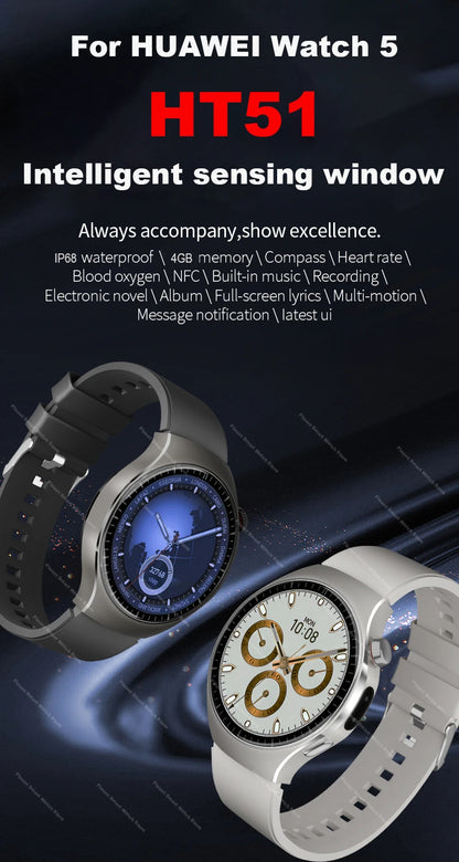 Original For Huawei Watch 5 Smartwatch 2025 Sensor Window AMOLED 4G ROM NFC Compass Clock Bluetooth Call Smart Watch Men Women