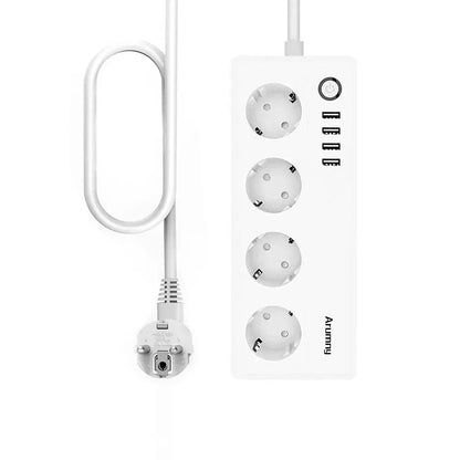 Arumny EU Plug Zigbee Power Strip Tuya Smart Life Zigbee2mqtt 1.8m Extension cord Alexa Google Assistant Voice Controll 16A 220V