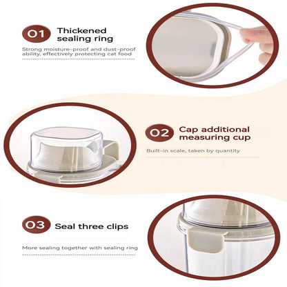 Pet food sealed bucket cat and dog food storage tank freeze-dried anti mold storage box large capacity transparent storage tank