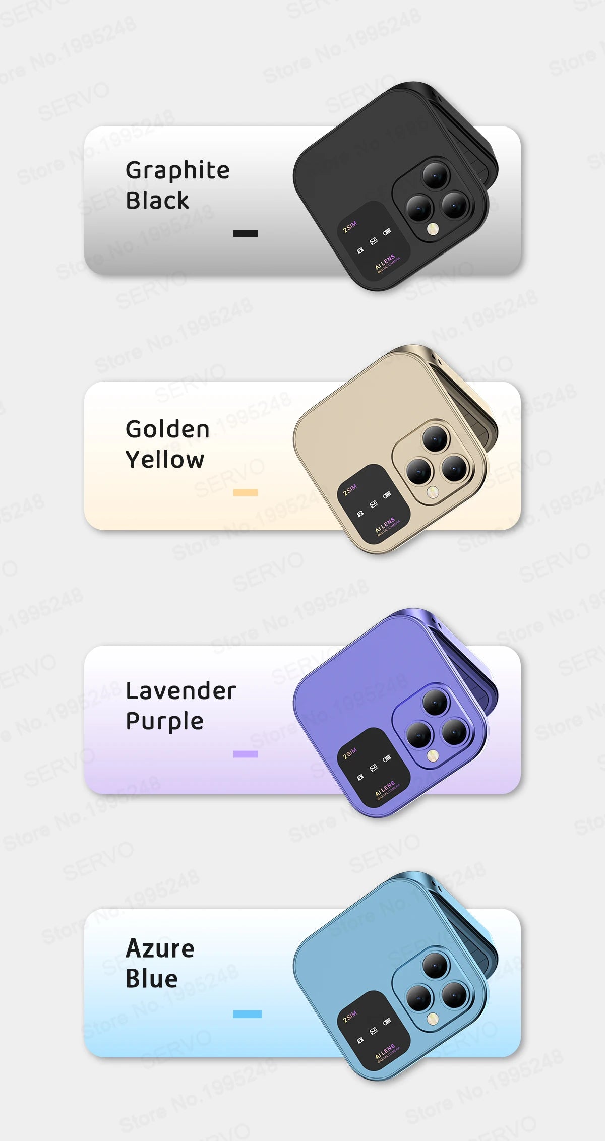 SERVO i16 Pro 2G GSM/4G LTE Network Small Flip Mobile Phone 2 SIM Standby Call Recording Speed Dial 1.77" Mini Folding Cellphone