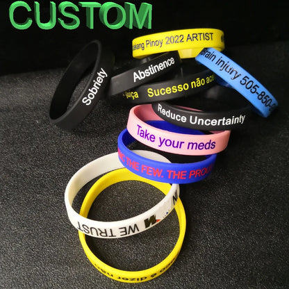1PCS Engraved Personalized Custom Wristband SOS ID Bracelet Phone Number Silicone DIY Band for Birthday Party Events Anti-lost
