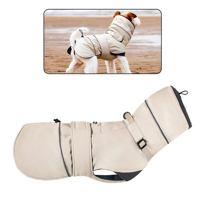 2025 New Pet Keeping Warm Clothes for Autumn Winter High Necked Dog Stormcoat With Reflective Tape Waterproof Dog Down Jacket