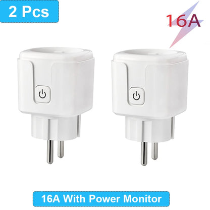 Smart Plug WiFi Socket EU 16A/20A Power Monitor Timing Function Tuya SmartLife APP Control Work with Alexa Google Home Alice