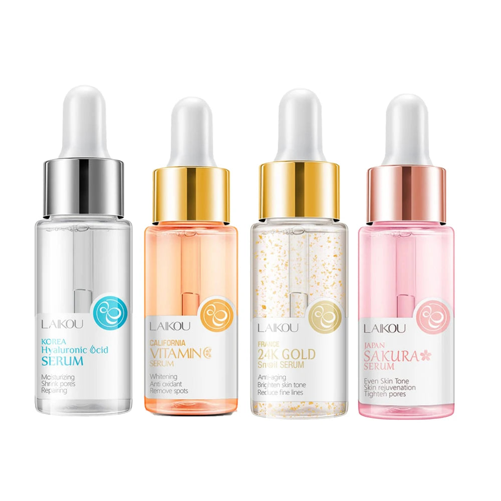 Japan Sakura Essence Oil control Hyaluronic Acid Pure 24K Gold Brighten skin Vitamin C Face Serum Korean skincare products