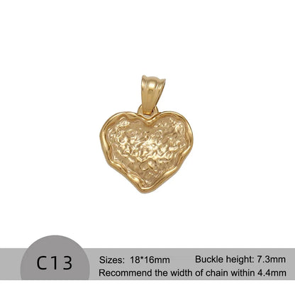 RHYOSNG Vintage Jewelery Stainless Steel 18K PVD Plated Golden Charm Round Portrait Key Moon Only Pendant For Women DIY Necklace