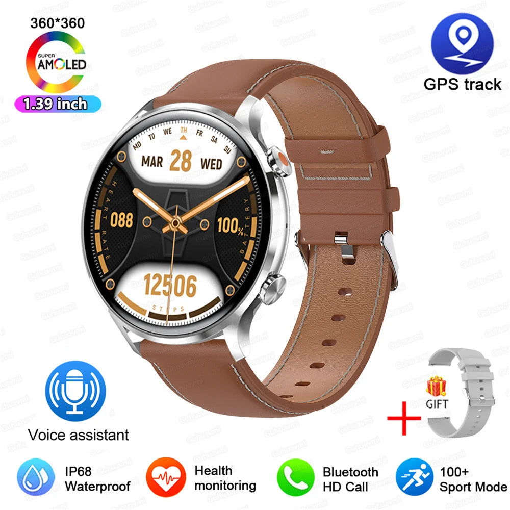 2026 AMOLED HD Smartwatch – GPS, Bluetooth Call, IP68 for Android & iOS