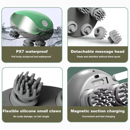 3D Electric Head Massager for Cats Dogs Pets Scalp Massager Rechargeable Body Relax Massager Promote Hair Growth Pet Supplies