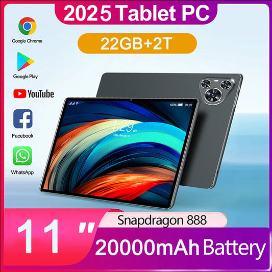 2025 NEW Pad P70 Pura 16GB+1TB 11inch Android 12 HD 4K 20000mAh Snapdragon 888 16+32MP 5G WIFI Dual SIM Card Bluetooth Tablet PC