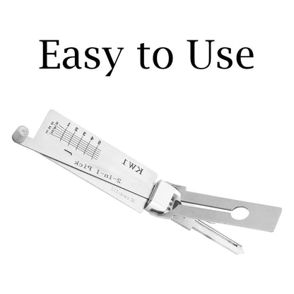 1Pc Silver Locksmith Tools 2 In 1 KW1 Lock Key Precision Hook and Pick Set Maintenance Repair Tool Car Unlocking Engineering