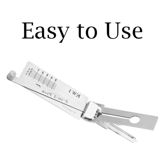 1Pc Silver Locksmith Tools 2 In 1 KW1 Lock Key Precision Hook and Pick Set Maintenance Repair Tool Car Unlocking Engineering