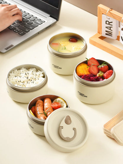 1/2/3/4pcs Portable Insulated Food Lunch Container Set with Thermal Lunch Box Separate Stackable Lunch Container for Adult Kids